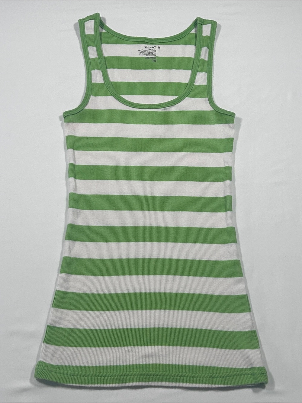 y2k Old Navy Green & White Striped Tank Top